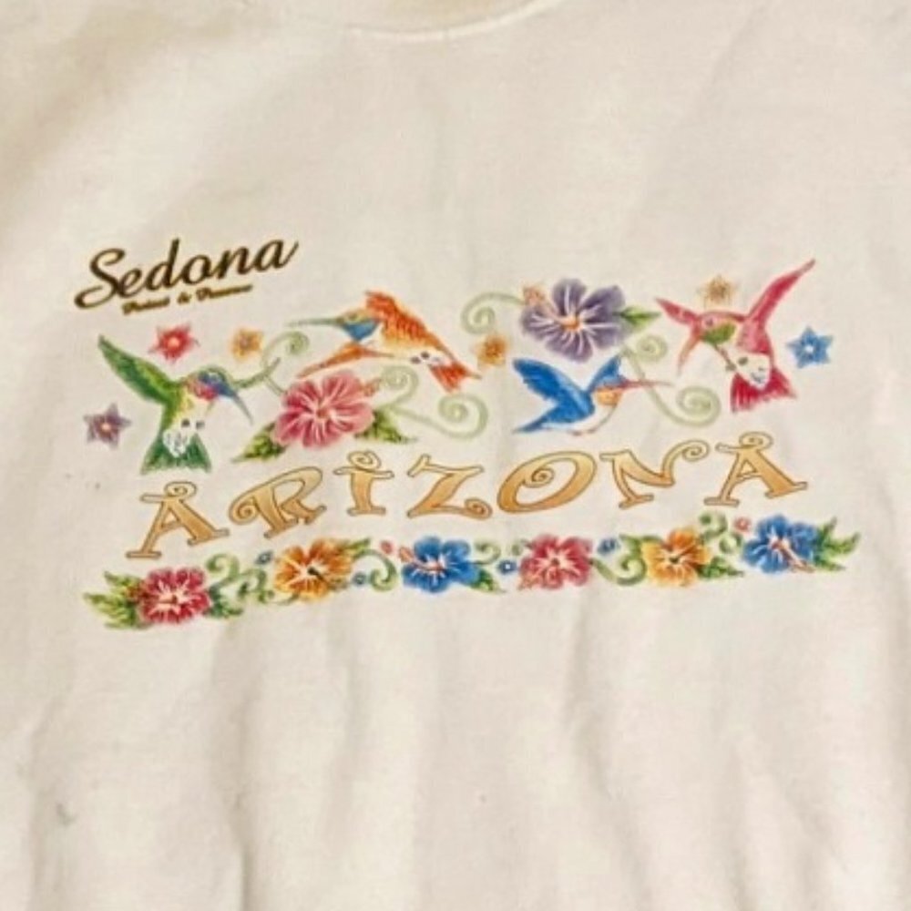 Vintage Sweatshirt‎ Sedona Arizona Graphic 90’s Y2K Gorpcore Bird Nerd XL